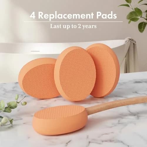AmazerBath Lotion Applicator with 4 Replaceable Pads & Long Handle | for Back & Feet thumbnail 6