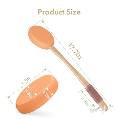 AmazerBath Lotion Applicator with 4 Replaceable Pads & Long Handle | for Back & Feet thumbnail 2