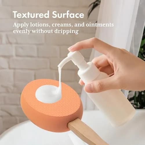 AmazerBath Lotion Applicator with 4 Replaceable Pads & Long Handle | for Back & Feet thumbnail 3