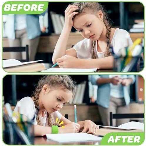 JXM Sensory Weighted Bracelets for Kids (2-Pack, Green) | Deep Pressure Input for Calming and Focus thumbnail 7
