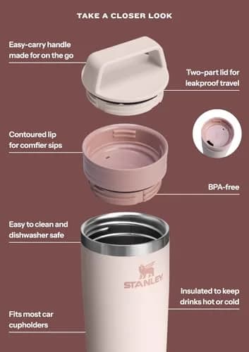 STANLEY Travel Mug 20 oz Frost | Leakproof Double-Wall Insulated Coffee Cup thumbnail 3