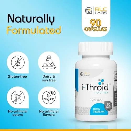 RLC Labs i-Throid 12.5 mg | Thyroid Support for Hypothyroidism, Vegetarian Capsules thumbnail 3