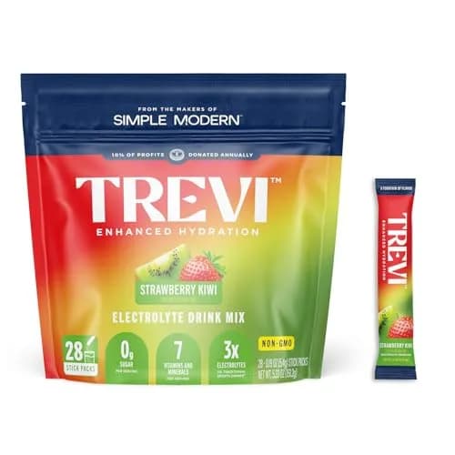 TREVI Electrolytes Powder Packets Strawberry Kiwi 28 Servings | Sugar-Free Hydration with 3x Electrolytes thumbnail 1