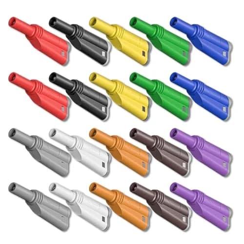 Goupchn 4mm Stackable Banana Plugs, 20PCS Ten Colors | 1000V/10A Rated Solderless Connectors thumbnail 1