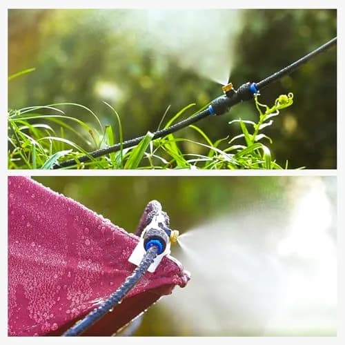 HOMENOTE Misting Cooling System Kit 42FT (13M) | 15 Brass Nozzles & 3/4" Adapter, Patio Mister for Cooling & Watering thumbnail 4