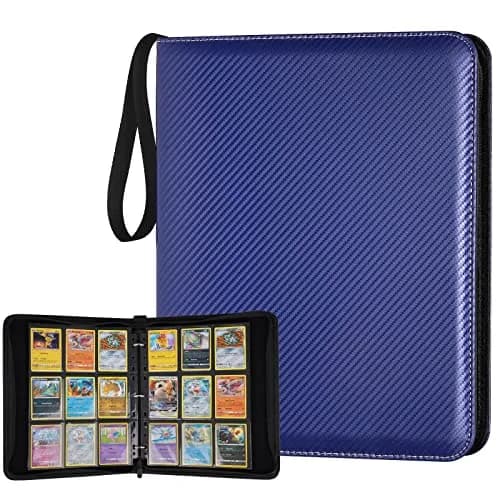 GERMUN 3-Ring 9-Pocket Zipper Card Binder, 720 Card Capacity, Carbon Blue | Educational & Age-Appropriate Display Album — 9 Pocket 720 / Carbon Blue