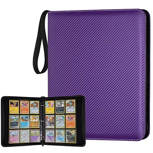 GERMUN 3-Ring 9-Pocket Zipper Card Binder with 720 Double-Sided Pages, Carbon Purple | Archival-Safe Collectible Card Storage — 9 Pocket 720 / Carbon Purple