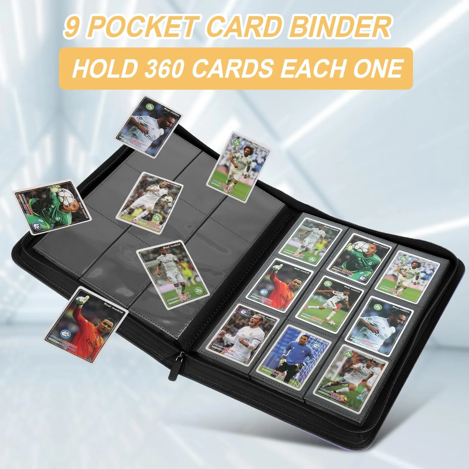 GERMUN 360 Card Ringless Zipper Binder | Acid-Free PU Leather for TCG Sports Cards thumbnail 2
