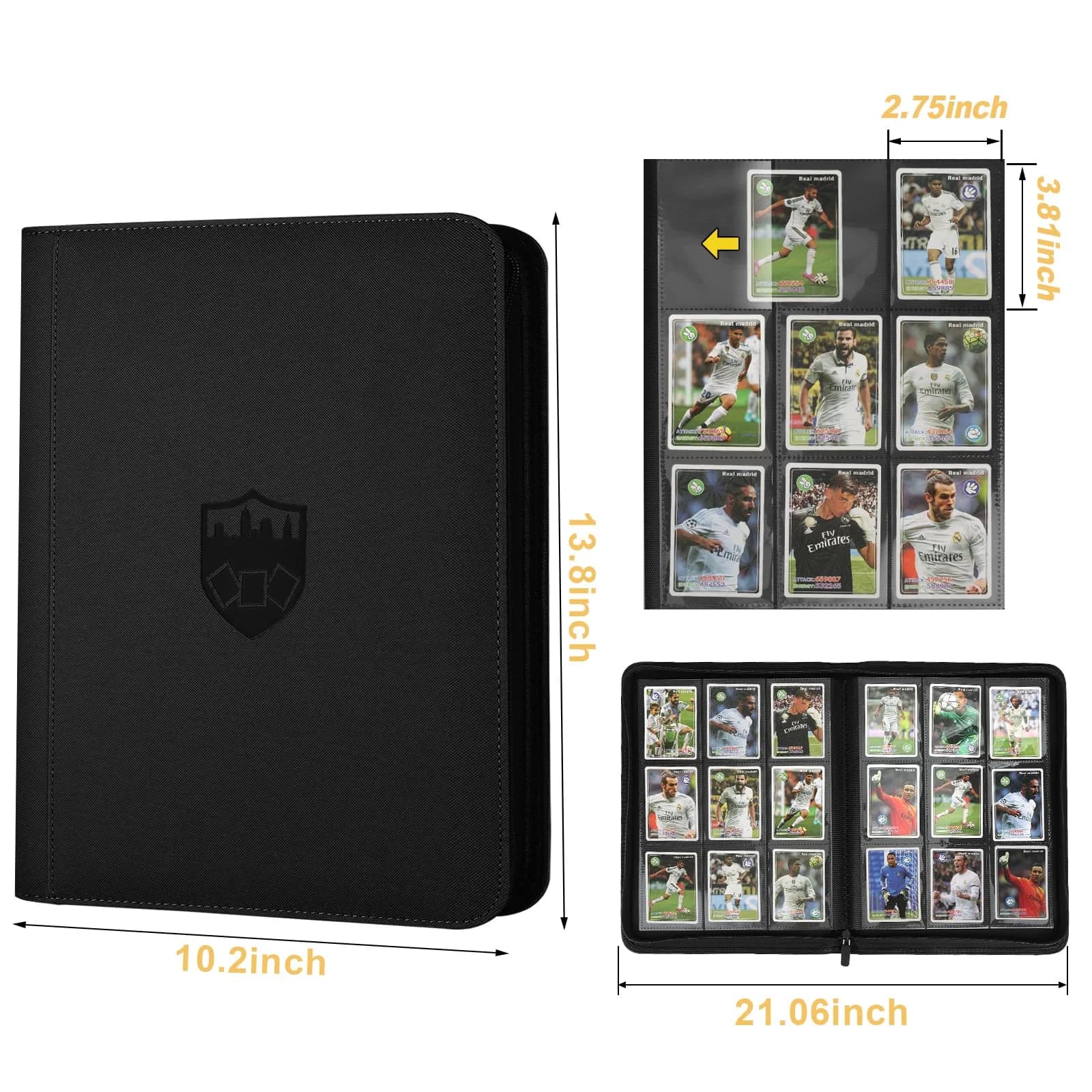 GERMUN 360 Card Ringless Zipper Binder | Acid-Free PU Leather for TCG Sports Cards thumbnail 3