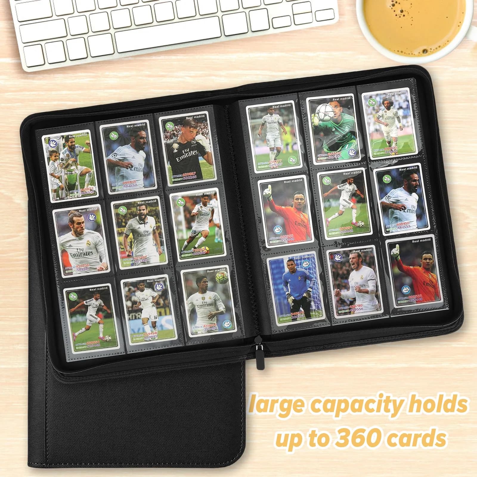 GERMUN 360 Card Ringless Zipper Binder | Acid-Free PU Leather for TCG Sports Cards thumbnail 5