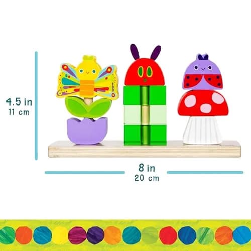 KIDS PREFERRED The Very Hungry Caterpillar Wooden Stacking Toy 19.5cm (7.87in) | Educational Toy for Toddlers thumbnail 5