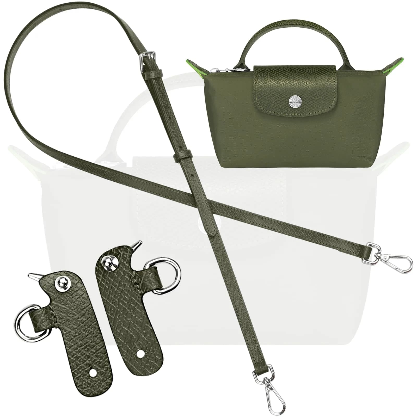 KIYOMIL Genuine Leather Bag Strap Replacement for MINI Pouch | 1.2cm Width, 94-124cm Adjustable Length