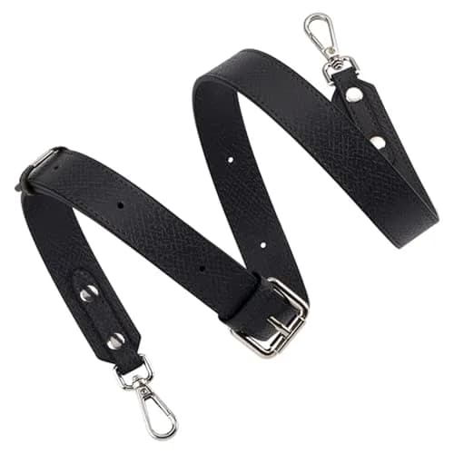 KIYOMIL Black Leather Strap Replacement for Small Pouch | Adjustable Crossbody Shoulder Strap 2.5cm (1.0in) thumbnail 6