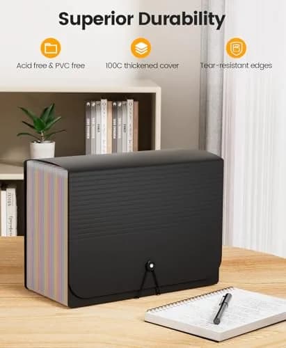 Sooez Accordion File Organizer, 26-Pocket Letter Size Expanding File Folder | Deeper Pockets & Unobstructed Tabs thumbnail 4