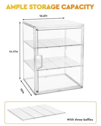 MEI NIAN 4-Tier Bread Box 27.9cm (11 in) | Adjustable Compartments for Breads, Muffins, Bagels thumbnail 4