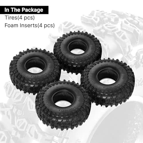 INJORA 1.9" Cling On Tires 120×42mm for 1/10 RC Crawler | Super Soft & Sticky S5 Compound thumbnail 6