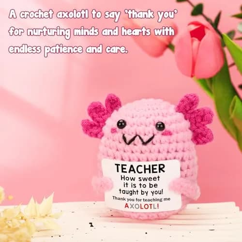 WEYON Handmade Crochet Axolotl Desk Toy | Teacher Appreciation Gift 1.5 inch (3.81 cm) thumbnail 4