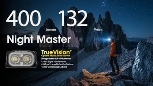 Nitecore NU25 MCT 400 Lumen Headlamp | Lightweight USB-C Rechargeable Outdoor Headlamp with Multi-Color Temps thumbnail 3