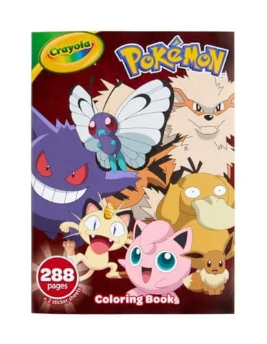 Crayola Giant Pokemon Coloring Book (288 Pages) | 2 Sticker Sheets, Travel Activity, Gift for Kids & Adults thumbnail 1