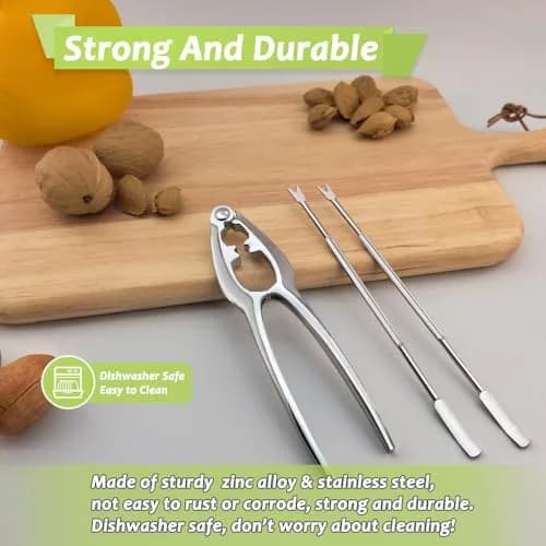 Vicsamer Lobster Crackers and Picks Set | Heavy Duty Seafood Tools for Crab & Lobster | Stainless Steel & Zinc Alloy | Silvery thumbnail 5