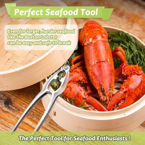 Vicsamer Lobster Crackers and Picks Set | Heavy Duty Seafood Tools for Crab & Lobster | Stainless Steel & Zinc Alloy | Silvery thumbnail 7