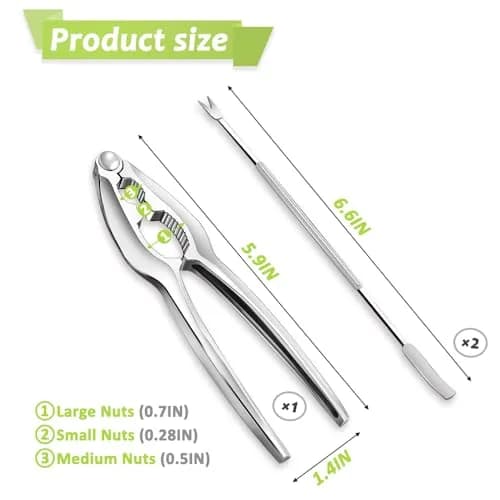 Vicsamer Lobster Crackers and Picks Set | Heavy Duty Seafood Tools for Crab & Lobster | Stainless Steel & Zinc Alloy | Silvery thumbnail 2
