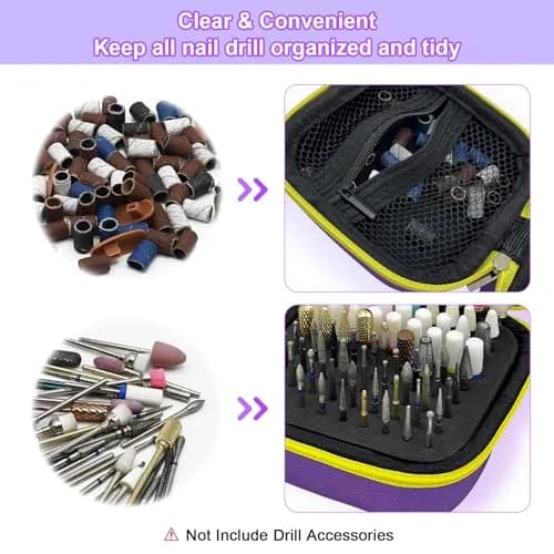 Thowapou 81 Holes Nail Drill Bit Holder Case | Dustproof Portable Organizer for 3/32" Bits thumbnail 5