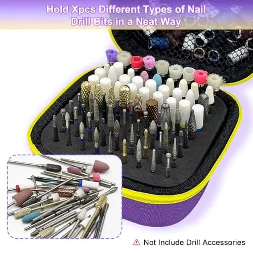 Thowapou 81 Holes Nail Drill Bit Holder Case | Dustproof Portable Organizer for 3/32" Bits thumbnail 4