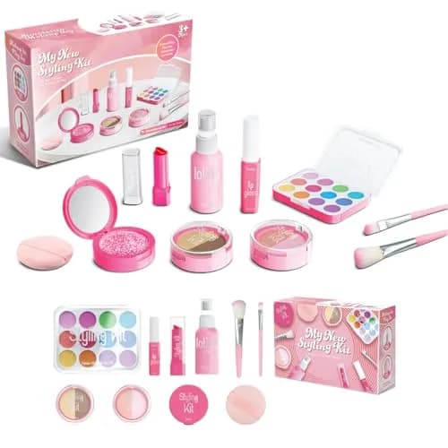 Cosaway Fake Makeup Kits for Girls 3-5 Years Old | Safe Pretend Play Toy in Pink thumbnail 1