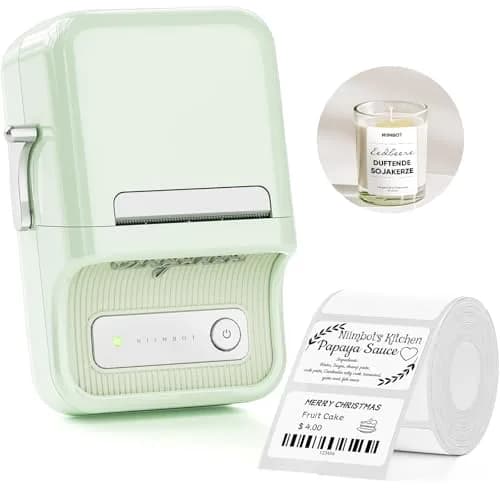 NIIMBOT B21 Label Maker Mint Green | Portable Inkless Thermal Printer 50x30mm (230 Labels) thumbnail 1