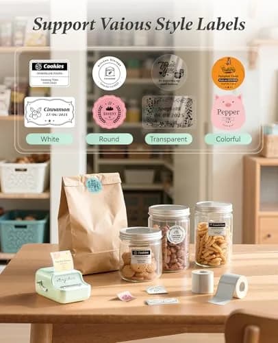 NIIMBOT B21 Label Maker Mint Green | Portable Inkless Thermal Printer 50x30mm (230 Labels) thumbnail 5