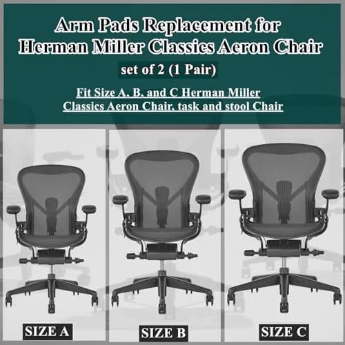 HYEJDRV Chair Armrest Replacement for Herman Miller Aeron, Graphite Black | Ergonomic & Easy Install thumbnail 4