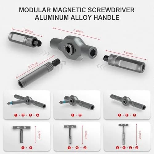ANVANNA 42 in 1 Magnetic Screwdriver Set | Multi Bit Ratcheting Tool for DIY & Professionals thumbnail 2