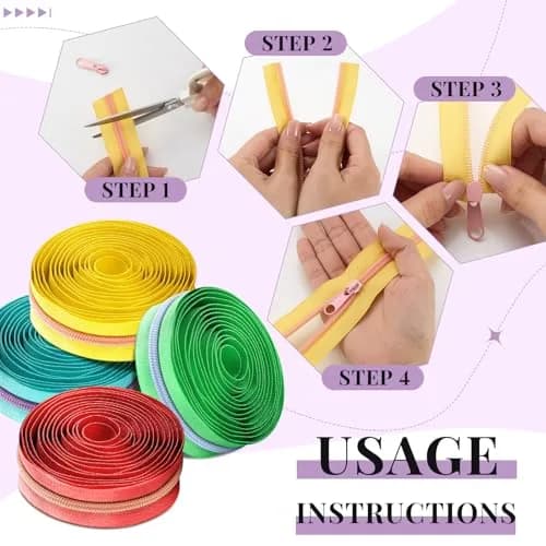 Solsew Nylon Zipper Roll, Rainbow Colors, 36 Yards | Easy Cut & Smooth Sliding thumbnail 3
