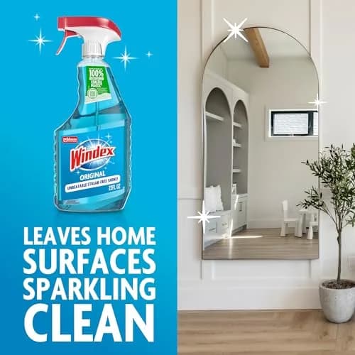 Windex Original Glass Cleaner Spray Bottle 46 fl oz (23 Fl Oz x 2) | Streak-Free Shine for Home Surfaces thumbnail 7