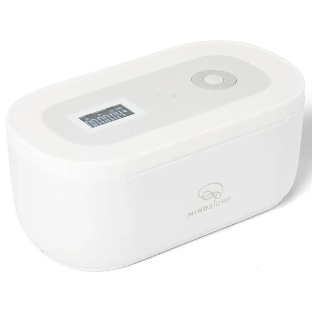 Mindsight Timed Lock Box | Unplug from Phones, Social Media & Snacks | 3 Modes | Easy to Use | Out of Sight ~ Out of Mind | Boost Your Mental Wellness — Cloud White