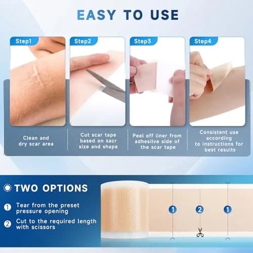 Rvlaim Silicone Scar Sheets, Silicone Scar Tape 1.5M | Clinically Proven Scar Treatment for All Skin Types thumbnail 6