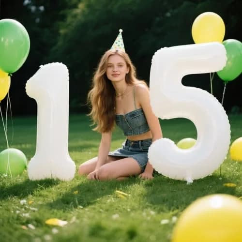 Kelfuoya White Number 5 Balloon 40 Inch | Mylar Foil Digital Helium Balloon for Parties thumbnail 5