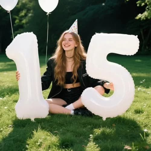 Kelfuoya White Number 5 Balloon 40 Inch | Mylar Foil Digital Helium Balloon for Parties thumbnail 6