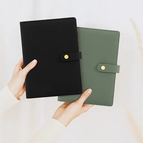 ZICOTO A5 Binder with 6 Golden Rings | Refillable Organizer with Pockets, Blue thumbnail 9