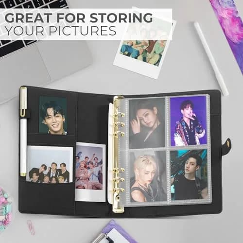 ZICOTO Aesthetic A5 Binder with 6 Golden Rings | Refillable Organizer for Notes & Cards thumbnail 7