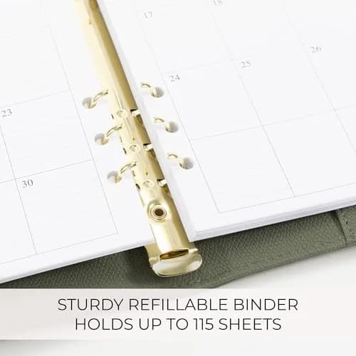 ZICOTO A5 Ring Binder with 6 Golden Rings | Refillable Organizer with Pockets thumbnail 6