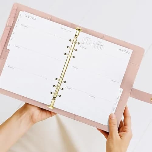 ZICOTO Aesthetic A5 Binder with 6 Golden Rings | Refillable Organizer with Pockets thumbnail 2