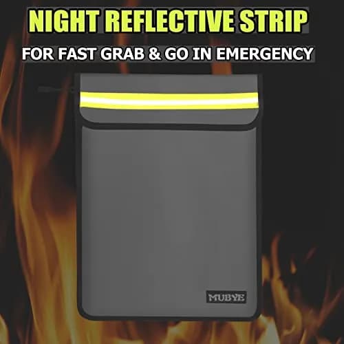 MUBYE Fireproof Waterproof Document Bag 2 Pack 15"x 11" | Protects Valuables from Fire and Water thumbnail 2