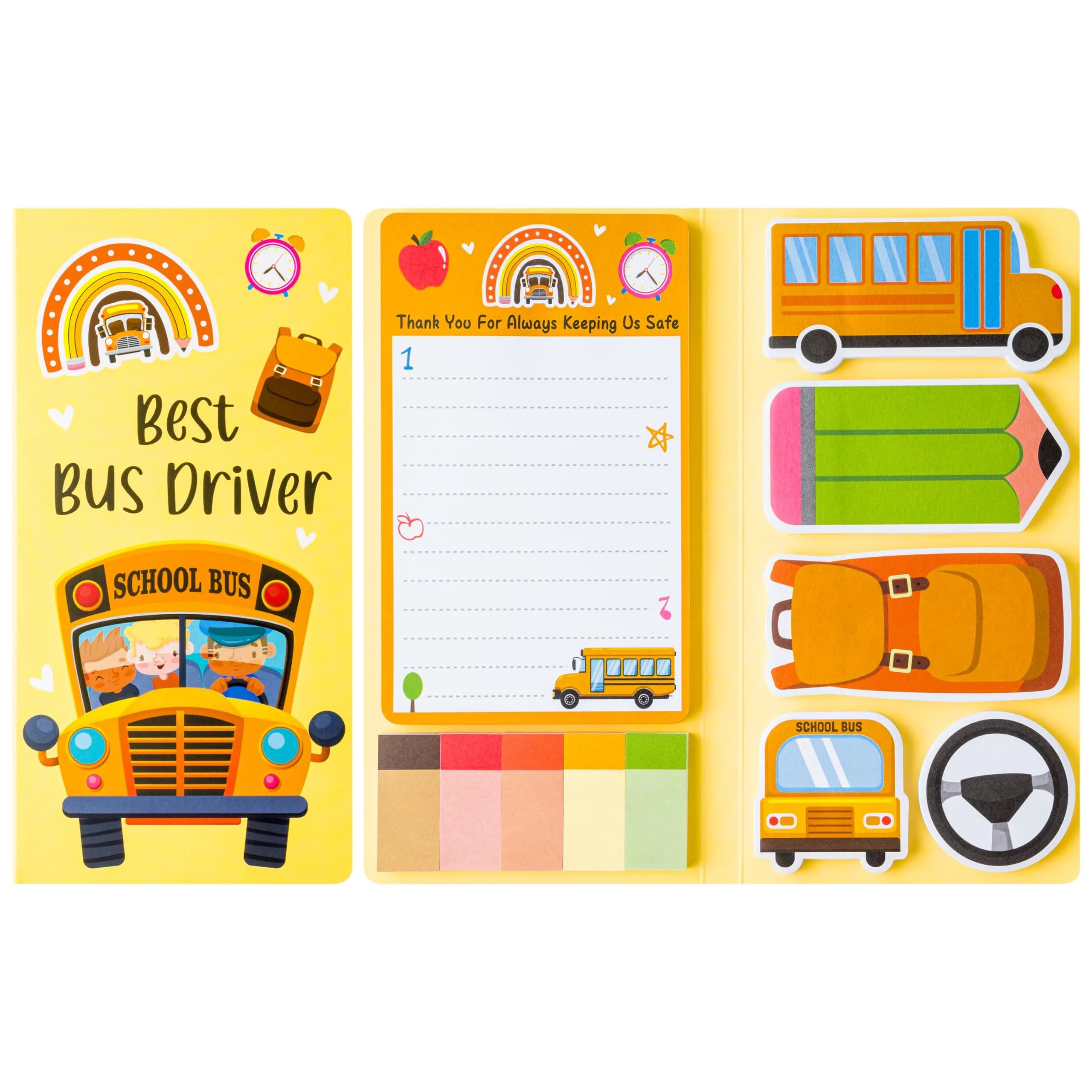 Xqumoi Bus Driver Sticky Notes Set | 550 Sheets | School Office Supplies