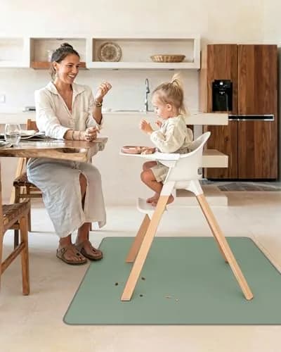 Blissful Diary Baby Splat Mat 128cm x 128cm (50.4 x 50.4 Inch) | Waterproof Floor Protector for High Chairs & Playtime thumbnail 4
