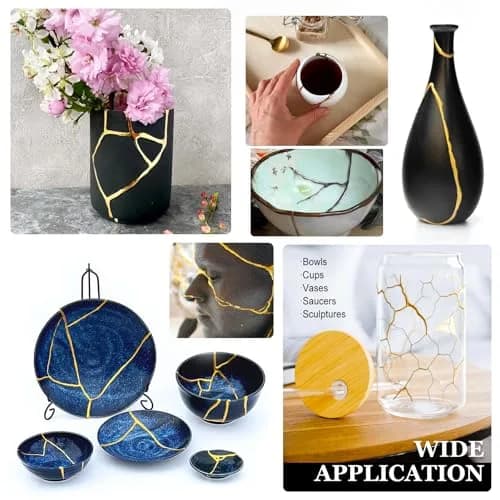 Fuchoi Kintsugi Repair Kit Gold & Silver | Food Safe Ceramic Glue for Broken Pottery, 50ml thumbnail 5
