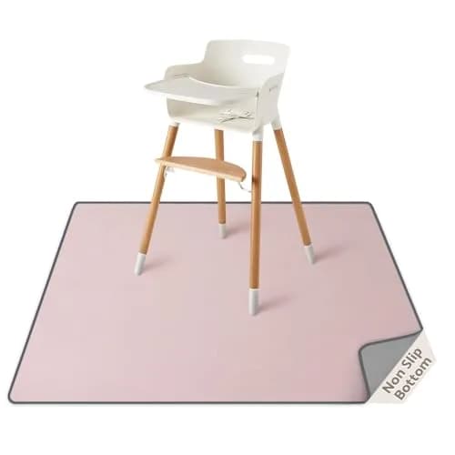 Blissful Diary Baby Splat Mat Blush Pink 128cm x 128cm (50.4 x 50.4 Inch) | Wipeable & Waterproof Floor Protector thumbnail 1