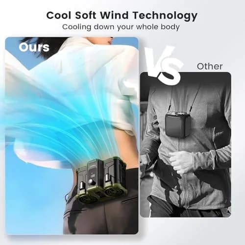 coldSky Waist Fan with Dual Motors & 10,000mAh Battery | 18mph Max Speed, 154 Speed Settings, Green thumbnail 6