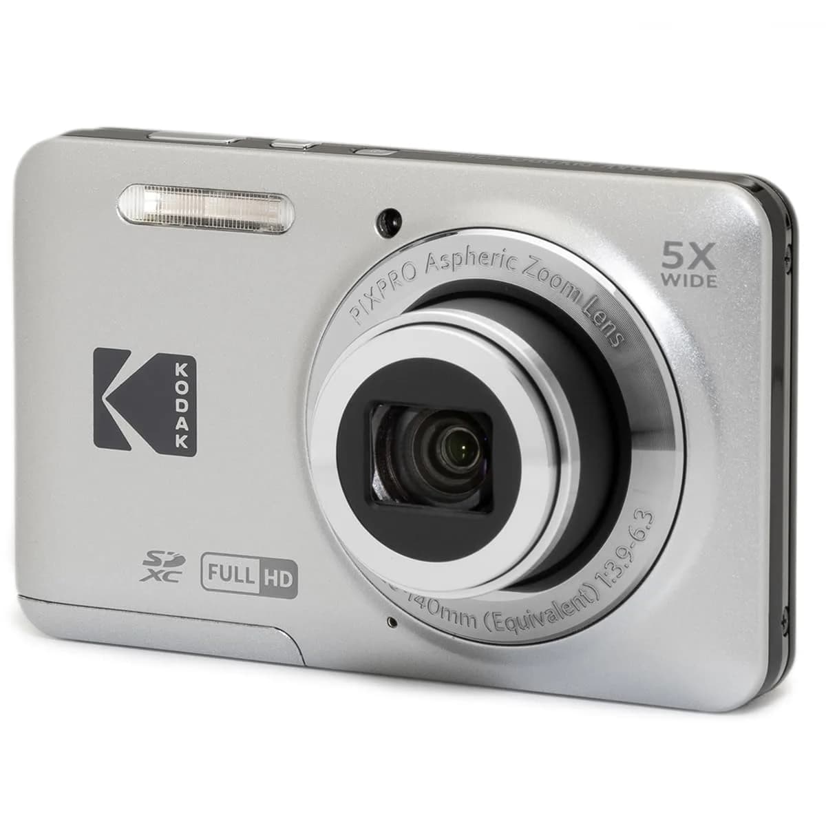 KODAK PIXPRO FZ55 Digital Camera Gray 16MP CMOS 5X Optical Zoom 28mm Wide Angle 1080P Full HD Video 2.7" LCD | Compact Point and Shoot Camera